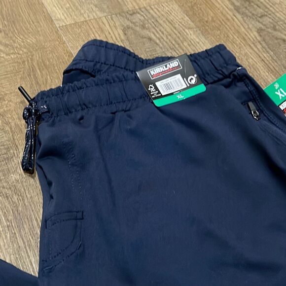 NWT Kirkland Signature Men's XL Active Jogger Pants Zipper Pockets Stretch Blue - Picture 7 of 11